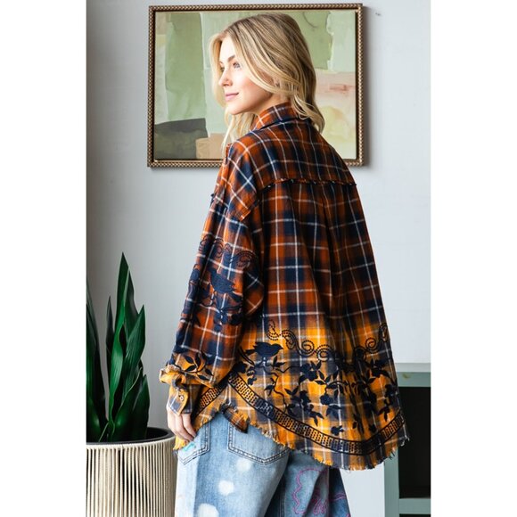 Oli & Hali Emberloom Embroidered Mineral Wash Button Down NEW Size Various - Picture 7 of 7